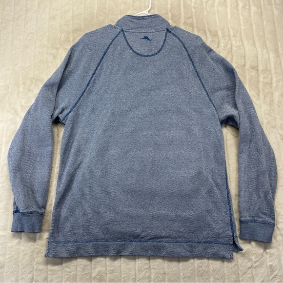Tommy Bahama Cedar Springs snap mock Men’s Blue Turkish Sea Sweatshirt Sz L - Picture 9 of 9
